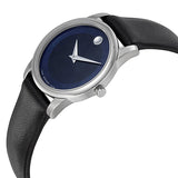  | Movado Museum Black Leather Blue Dial Quartz Watch for Women - 606611 | Watches | Movado | OneHub
