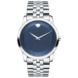 Movado Museum Classic Silver Stainless Steel Blue Dial Quartz Watch for Men - 606982