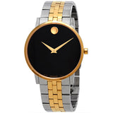 Movado Museum Two-tone Stainless Steel Black Dial Quartz Watch for Men- 0607200