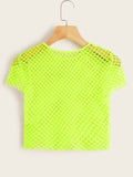  | SHEIN ICON Neon Lime Crochet Crop Top | Top | Shein | OneHub