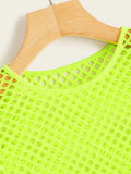 SHEIN ICON Neon Lime Crochet Crop Top