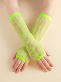 SHEIN Hollow Out Neon Long Gloves