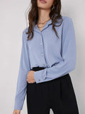 SHEIN BIZwear Fold Pleated Back Solid Shirt