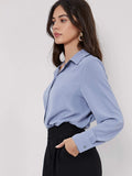  | SHEIN BIZwear Fold Pleated Back Solid Shirt | Blouse | Shein | OneHub