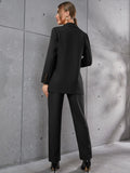  | SHEIN Frenchy Lapel Neck Double Breasted Blazer & Tailored Pants | Blazer | Shein | OneHub