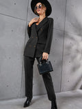  | SHEIN Frenchy Lapel Neck Double Breasted Blazer & Tailored Pants | Blazer | Shein | OneHub