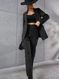  | SHEIN Frenchy Lapel Neck Double Breasted Blazer & Tailored Pants | Blazer | Shein | OneHub