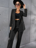  | SHEIN Frenchy Lapel Neck Double Breasted Blazer & Tailored Pants | Blazer | Shein | OneHub