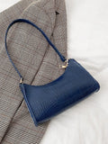 SHEIN Crocodile Embossed Baguette Bag