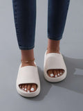  | SHEIN Fashion White Slippers For Women, Minimalist Single Band Slides | Slippers | Shein | OneHub