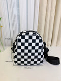 SHEIN Mini Two Tone Checkered Pattern Square Bag