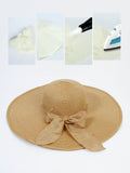 SHEIN Bow Decor Summer Beach Straw Hat