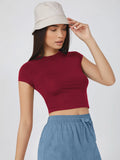  | SHEIN BASICS Cap Sleeve Solid Crop Top | Top | Shein | OneHub