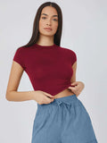  | SHEIN BASICS Cap Sleeve Solid Crop Top | Top | Shein | OneHub