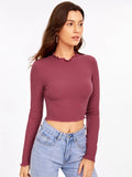  | evoluSHEIN Ribbed Semi-Sheer Crop Top | Top | Shein | OneHub