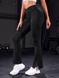 SHEIN Flare Leg Split Hem Sports Pants