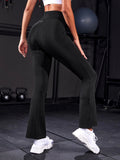  | SHEIN Flare Leg Split Hem Sports Pants | Sports Leggings | Shein | OneHub