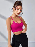 SHEIN Crisscross Back Sports Bra