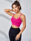 SHEIN Crisscross Back Sports Bra