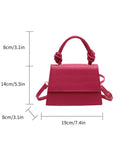 SHEIN Mini Crocodile Embossed Neon Pink Flap Square Bag