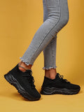 SHEIN Minimalist Lace Up Decor Knit Sneakers