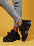 SHEIN Minimalist Lace Up Decor Knit Sneakers