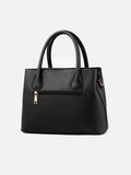 SHEIN Simple Artificial Leather Handbag, Women's Elegant Crossbody Bag With Zipper Stylish, Litchi Embossed Top Handle Bag With Bag Charm