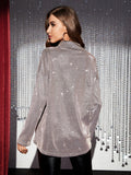  | SHEIN BAE Drop Shoulder Glitter Shirt | Top | Shein | OneHub