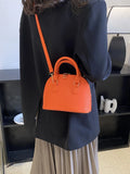 SHEIN Neon Orange Snakeskin Embossed Dome Bag