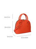 SHEIN Neon Orange Snakeskin Embossed Dome Bag