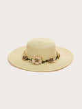  | SHEIN Summer Flower Decor Straw Hat | Cap | Shein | OneHub