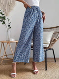  | SHEIN VCAY Ditsy Floral Print Tie Front Wide Leg Pants | Pants | Shein | OneHub