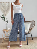  | SHEIN VCAY Ditsy Floral Print Tie Front Wide Leg Pants | Pants | Shein | OneHub