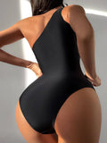  | SHEIN Contrast Binding One Shoulder One Piece Swimsuit | Lingerie | Shein | OneHub