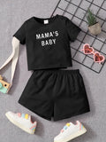  | SHEIN Baby Letter Graphic Tee & Shorts | Dress | Shein | OneHub