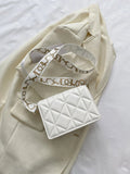  | SHEIN Mini Square Bag Fashionable White Quilted Flap PU For Office | Bags | Shein | OneHub