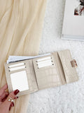 SHEIN Crocodile Embossed Flap Small Wallet Coin Pocket Small Purse Bifold Slim Women Wallet