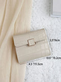 SHEIN Crocodile Embossed Flap Small Wallet Coin Pocket Small Purse Bifold Slim Women Wallet