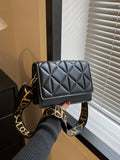  | SHEIN Geometric Embossed Flap Square Bag Fashionable Black PU For Daily Life | Bags | Shein | OneHub