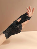 SHEIN Hollow Out Fingerless Gloves