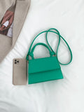 SHEIN Mini Crocodile Embossed Flap Square Bag