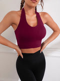  | SHEIN Crisscross Backless Crop Halter Neck Backless Sports Bra | Sports Bra | Shein | OneHub