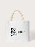  | SHEIN Slogan & Figure Graphic Tote Bag | Comb | Shein | OneHub