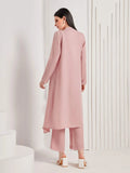 SHEIN Mulvari Waterfall Collar Open Front Coat & Pants