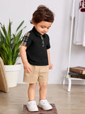  | SHEIN Baby Boy Plaid Polo Shirt & Shorts | Dress | Shein | OneHub