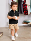  | SHEIN Baby Boy Plaid Polo Shirt & Shorts | Dress | Shein | OneHub