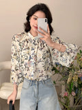  | SHEIN DAZY Floral Print Button Front Lantern Sleeve Blouse | Shirt | Shein | OneHub