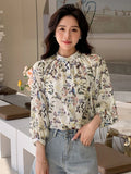  | SHEIN DAZY Floral Print Button Front Lantern Sleeve Blouse | Shirt | Shein | OneHub