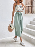  | SHEIN Frenchy Floral Print Cami Top & Belted Wide Leg Pants | Top and Pant Set | Shein | OneHub