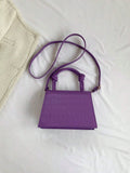  | SHEIN Crocodile Embossed Square Bag Mini Flap Purple | Bags | Shein | OneHub